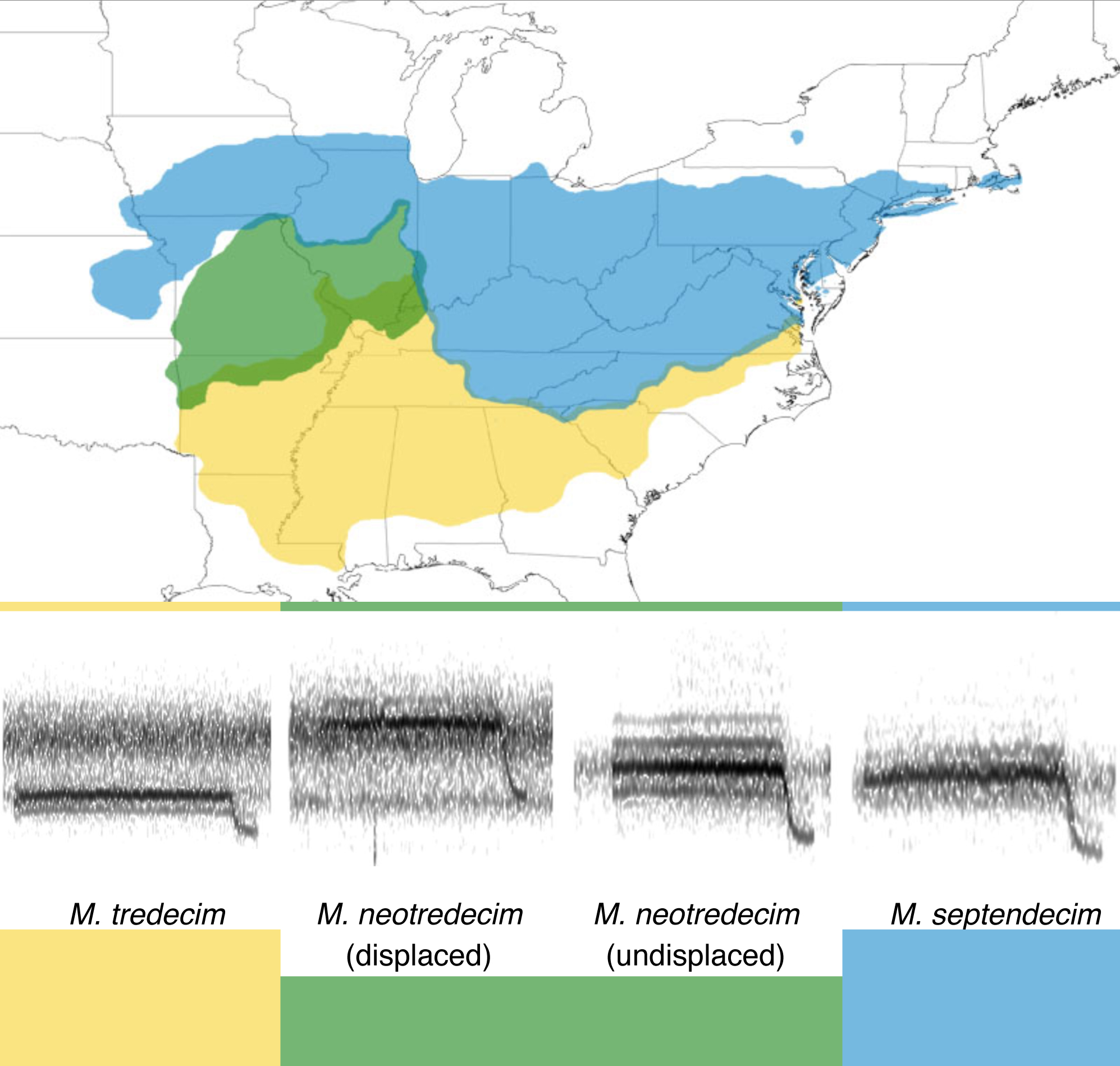 Map of Reproductive Character Displacement in the -decim species